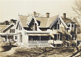 WALKER EVANS Group of 5 vintage silver prints of different residential houses in Massachusetts.